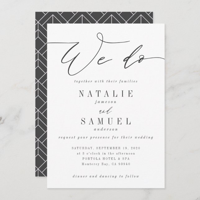 we do wedding invitation (Front/Back)