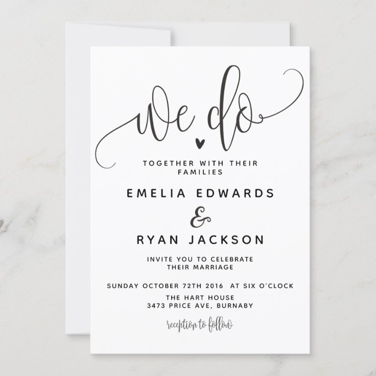 We Do Wedding invitation | Zazzle