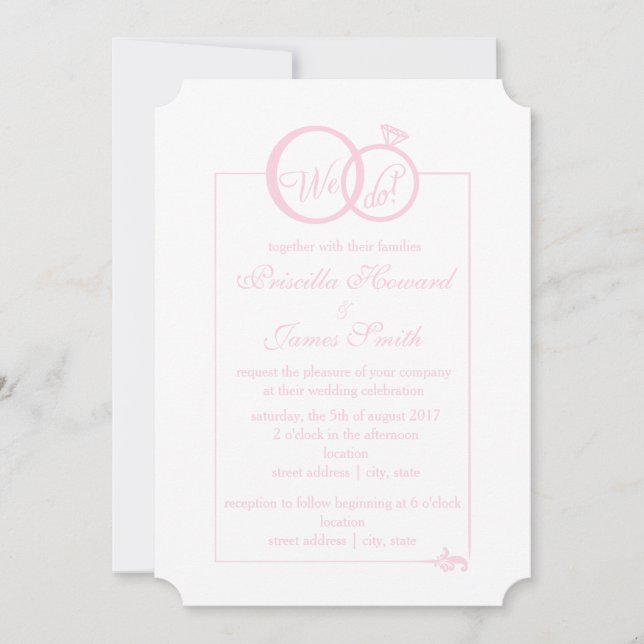 We Do Wedding Invitation (Front)