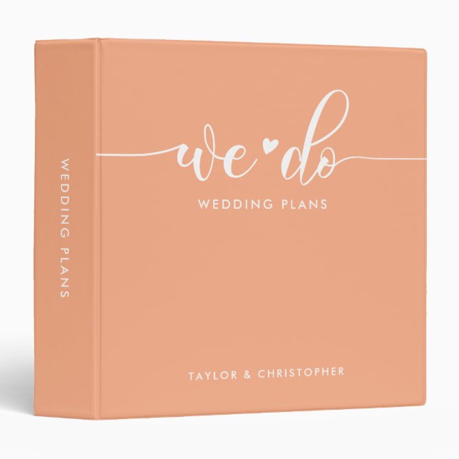 We Do | Wedding Plans Modern Minimal Elegant  3 Ring Binder (Front/Spine)