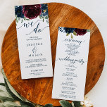 We Do Wedding Program Burgundy Navy<br><div class="desc">Everyone will love reading the details of your wedding with this beautiful wedding program!
Easily edit to create your own unique ceremony program!


Visit our website for more designs and inspiration: www.creativeuniondesign.com</div>