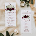 We Do Wedding Program Burgundy Pumpkin Fall<br><div class="desc">Everyone will love reading the details of your wedding with this beautiful wedding program!
Easily edit to create your own unique ceremony program!


Visit our website for more designs and inspiration: www.creativeuniondesign.com</div>