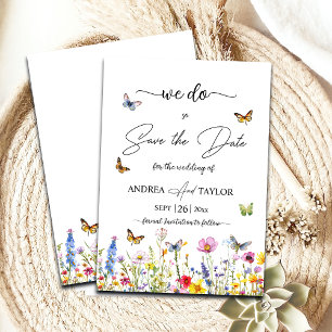 We do! Wildflowers Butterflies Elegant Save The Date