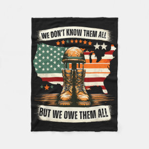 We Don't Know Them All But We Owe Them All Memoria Fleece Blanket