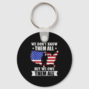 We Don't Know Them All But We Owe Them All Veteran Keychain