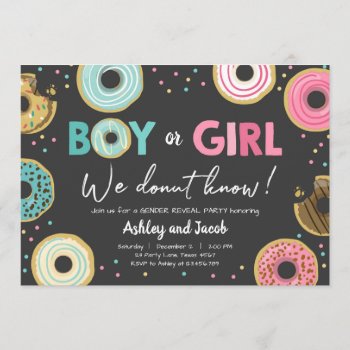 We Donut Know Boy Or Girl Gender Reveal Party Coed Invitation by Anietillustration at Zazzle