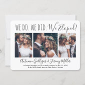 We Eloped 4 Photo Collage Wedding Reception Only Invitation (Front)