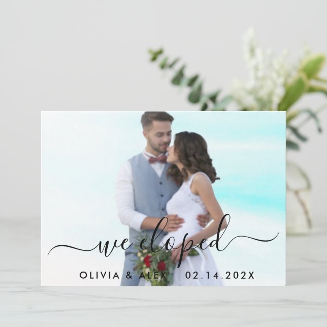 We Eloped Custom Photo Wedding Announcement (Standing Front)