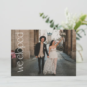 We Eloped Elegant Photo Reception Elopement Party Invitation
