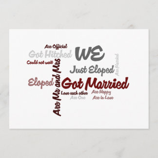 We Eloped | Got Married Word Cloud Invitation
