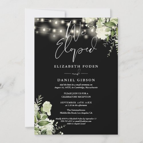 We Eloped Greenery Floral Wedding Vows Party