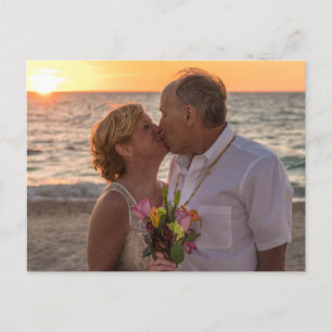 We Eloped In Mexico Beach Wedding Announcement Postcard