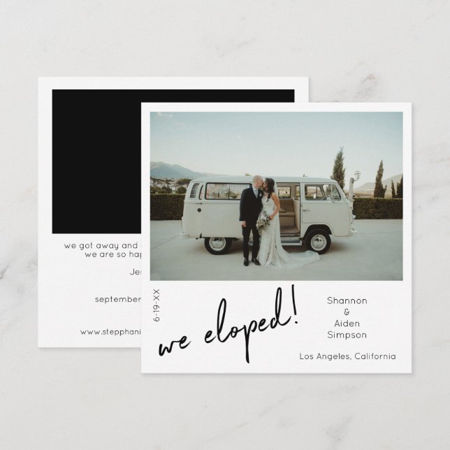 We Eloped Instant Photo Announcement (Front/Back)