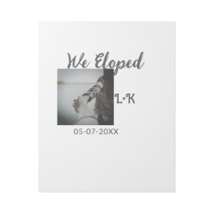 We eloped just married add photo name letter date gallery wrap