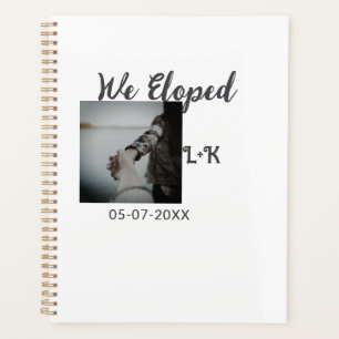 We eloped just married add photo name letter date planner