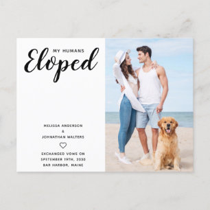 We Eloped Just Married Dog Wedding Elopement Announcement Postcard