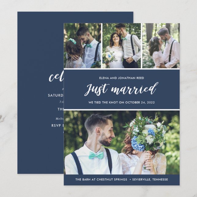 We Eloped Just Married Wedding Announcement (Front/Back)