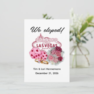WE ELOPED! Las Vegas Theme Wedding Announcement