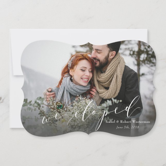 WE ELOPED (MARBLE BACKER) ANNOUNCEMENT (Front)