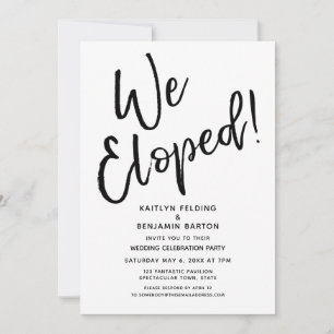We Eloped! Modern Casual Post Wedding Celebration Invitation