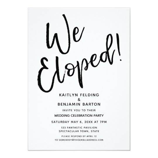 We Eloped Modern Casual Post Wedding Celebration Invitation We Eloped Modern Casual Post Wedding Celebration Invitation