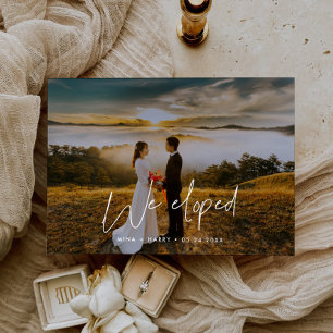 We eloped Modern design photo card