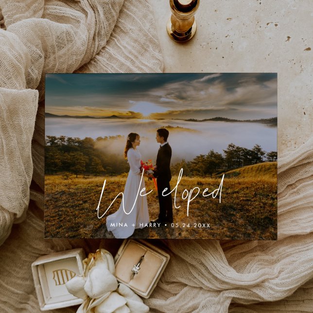 We eloped Modern design photo card (Creator Uploaded)