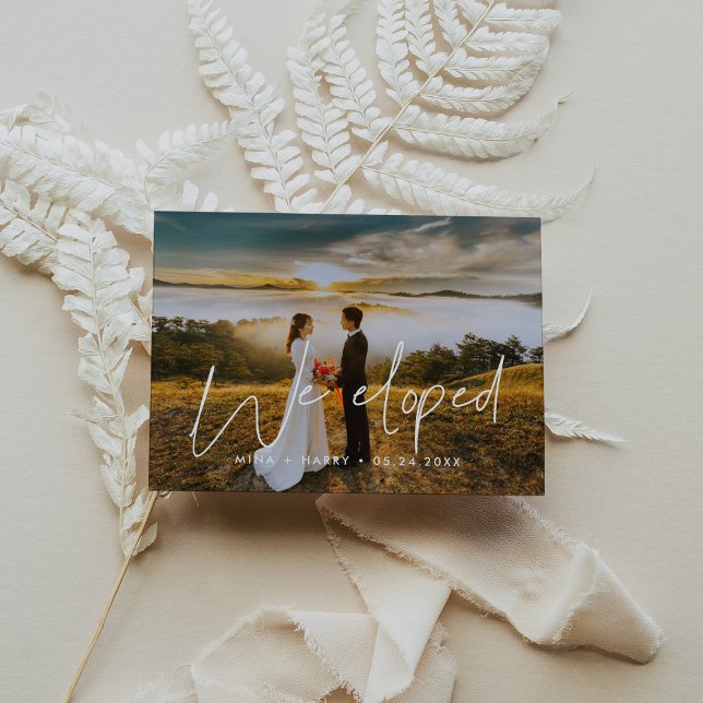 We eloped Modern design photo Postcard (Creator Uploaded)
