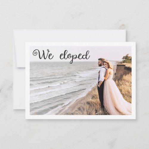 We eloped modern minimalist 2 photo announcement
