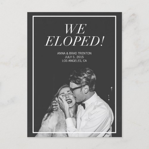 We Eloped | Modern Photo Wedding Announcement