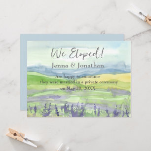 We Eloped Mountain Wildflower Wedding Announcement