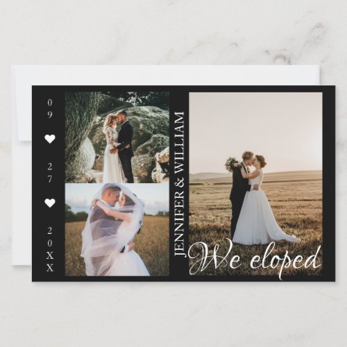 We Eloped Photo Collage Wedding Announcement 