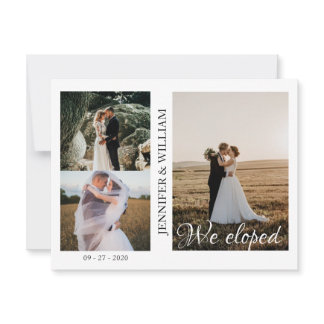 We Eloped Photo Collage Wedding Announcement