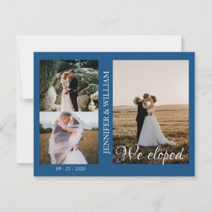 We Eloped Photo Collage Wedding Announcement 