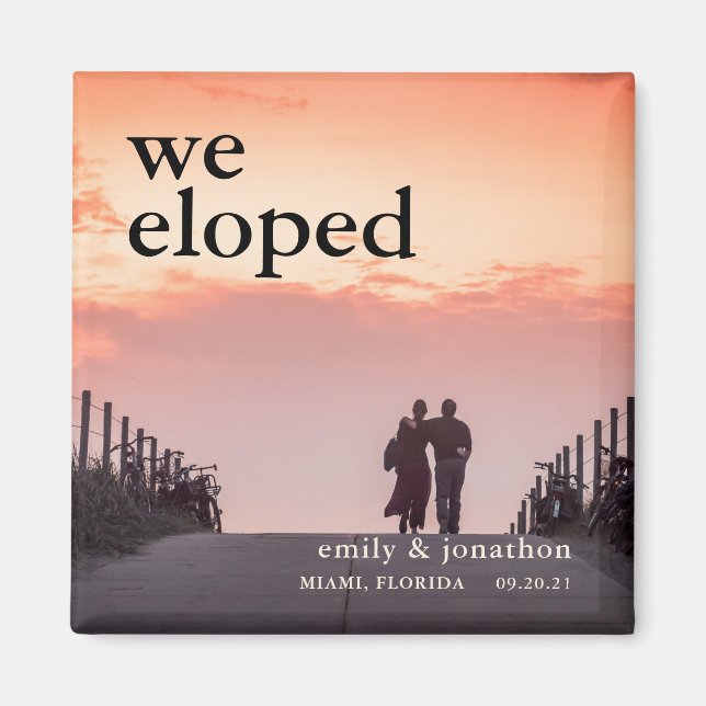 We Eloped Photo Keepsake Announcement Magnet (Front)