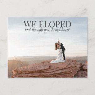 We Eloped Photo Save The Date Postcard