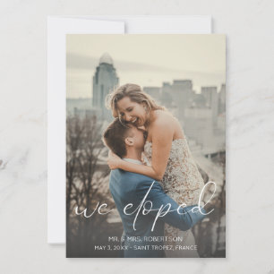 We Eloped Photo Typography  Announcement