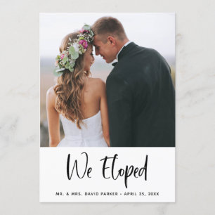 We Eloped Photo Wedding Announcement and Party