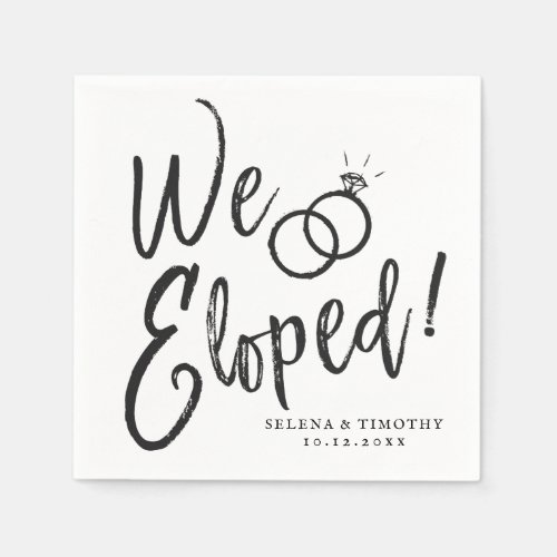 We Eloped Post_Nuptial Party Script Lettering Napkins