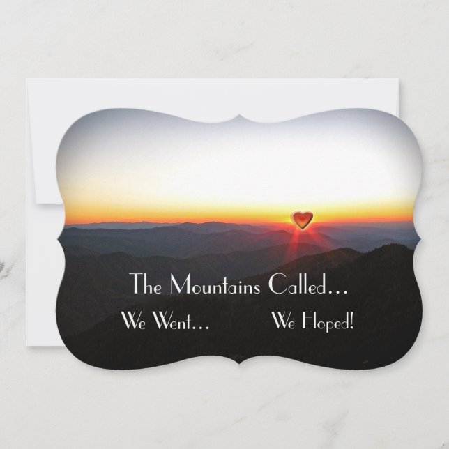 We Eloped / Romantic Mountains Invitation (Front)