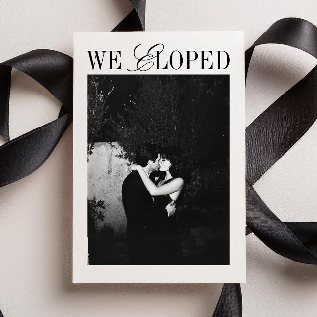We Eloped Stylish Modern Minimalist Wedding Announcement (Creator Uploaded)