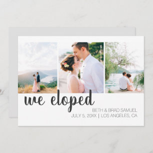 We Eloped Three Photo Announcement