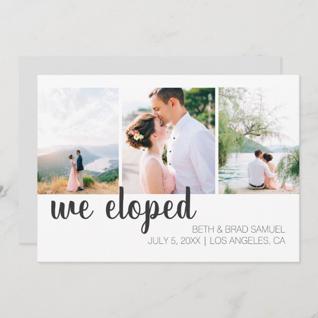 We Eloped Three Photo Announcement (Front/Back)