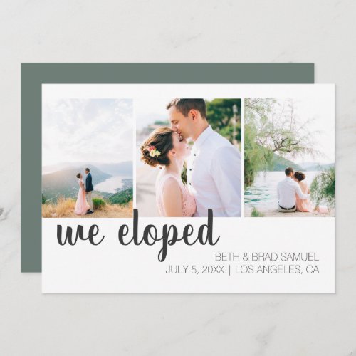 We Eloped Three Photo Announcement