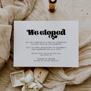 We eloped Vintage retro announcement