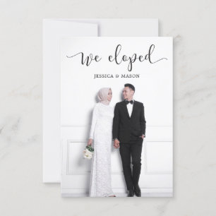 We Eloped Wedding Announcement Invitation Photo