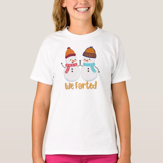 We Farted Snowman Christmas  T-Shirt (Front)