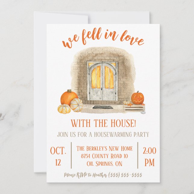 We Fell in Love with the House! Housewarming Party Invitation (Front)
