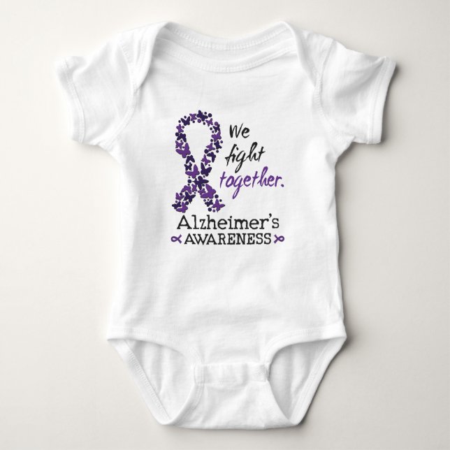 We fight together - Alzheimer awareness Baby Bodysuit (Front)