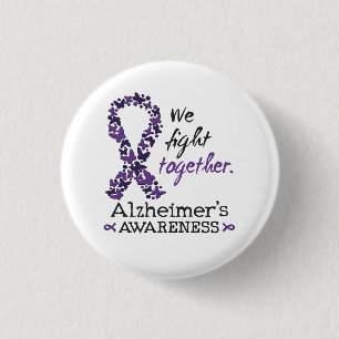 We fight together - Alzheimer awareness Button